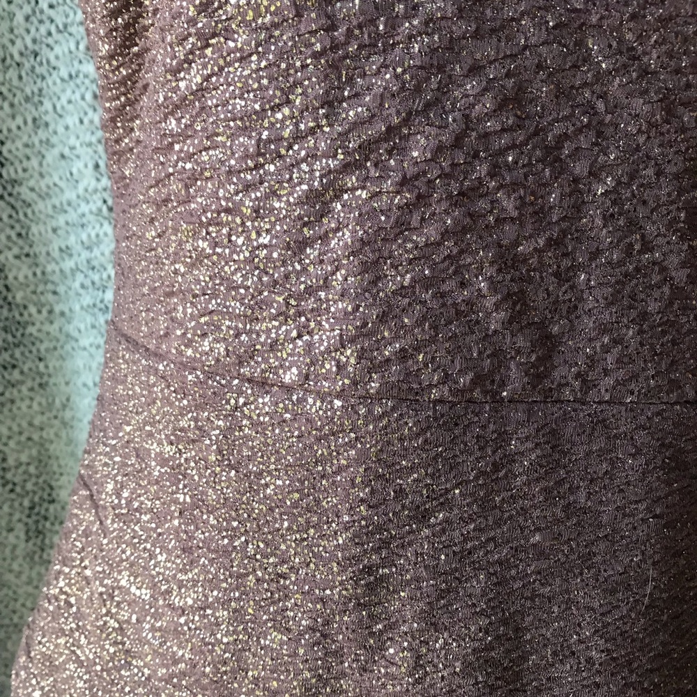 PrettyLittleThing mauve/gold glitter bodycon dress - Picture 6 of 6